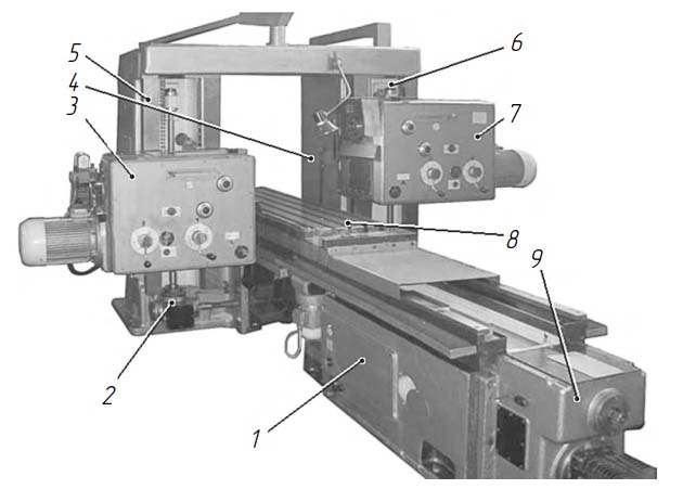 6605 Розташування складових частин фрезерного верстата 6605